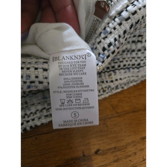 BLANKNYC Womens Tweed Fitted Zipper Moto Jacket Size Small NWT - Picture 4 of 8
